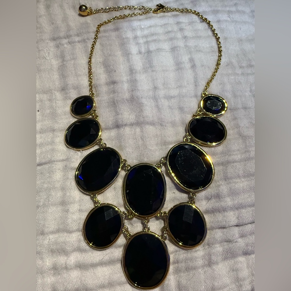 Kate Spade Black and Gold Bib Necklace OOP